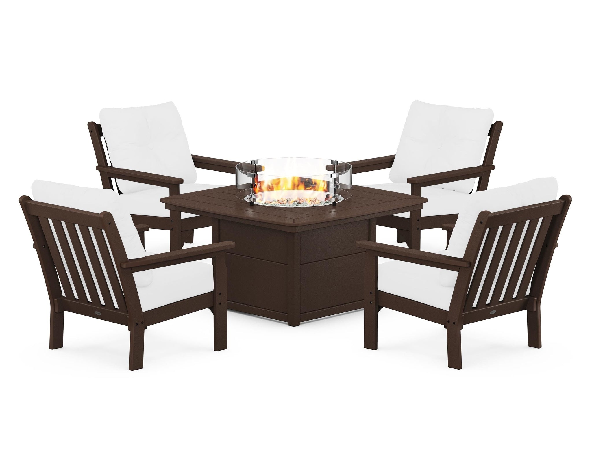 Vineyard 5-Piece Conversation Set with Fire Pit Table