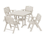 Nautical Folding Lowback Chair 5-Piece Dining Set
