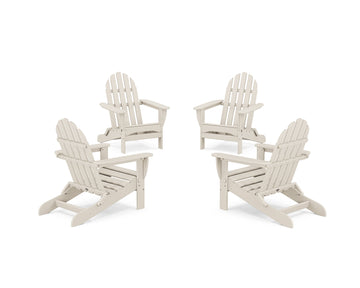 4-Piece Classic Folding Adirondack Conversation Set