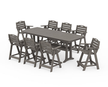 Nautical 9-Piece Counter Set with Trestle Legs