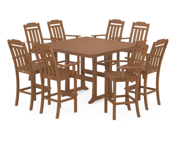 Cottage 9-Piece Bar Set with Trestle Legs