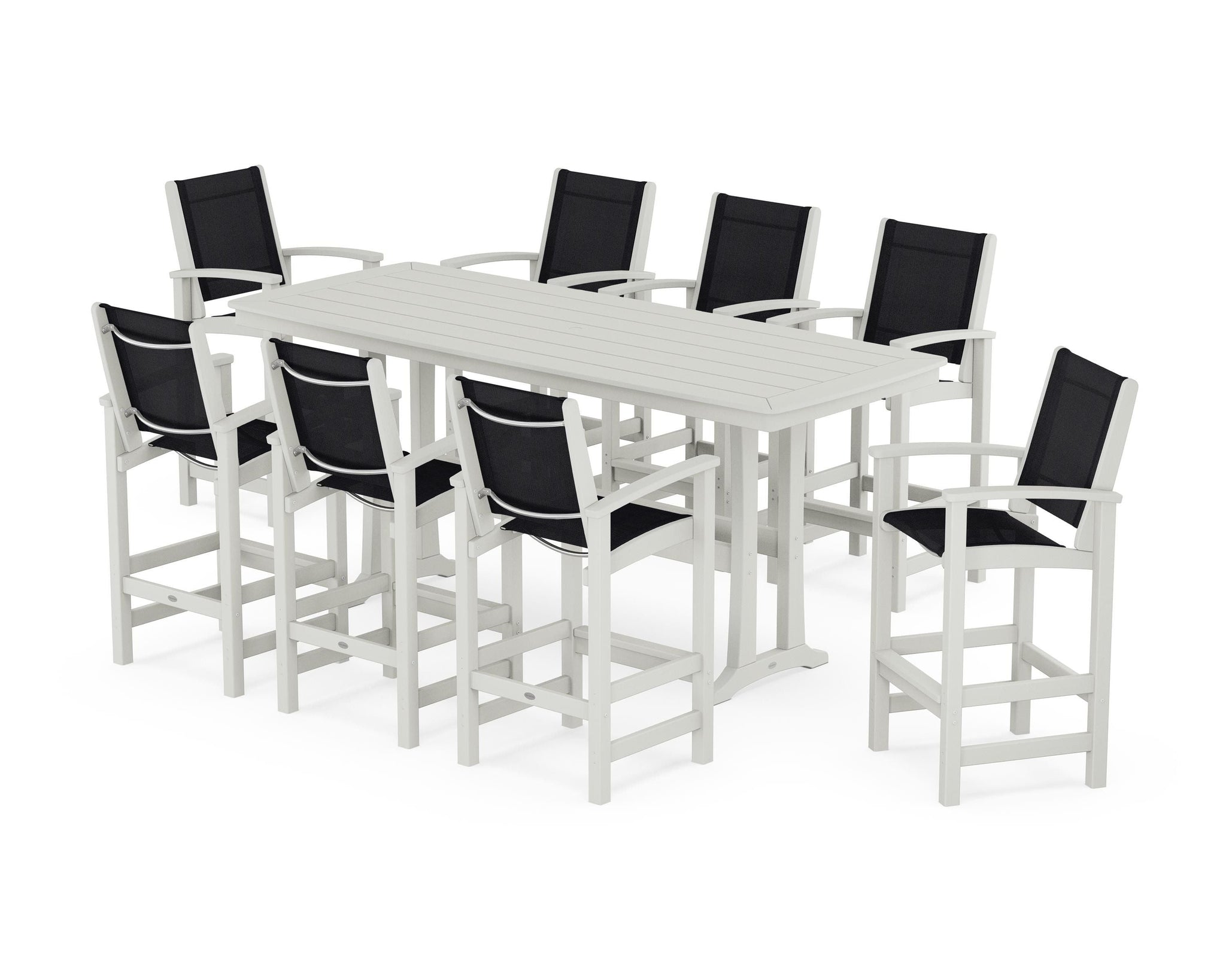 Coastal 9-Piece Bar Set with Trestle Legs