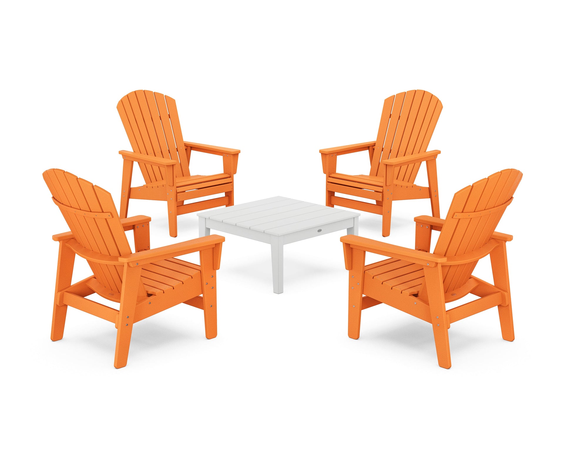 5-Piece Nautical Grand Upright Adirondack Chair Conversation Group