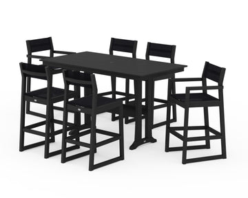 EDGE Sling 7-Piece Farmhouse Bar Set with Trestle Legs