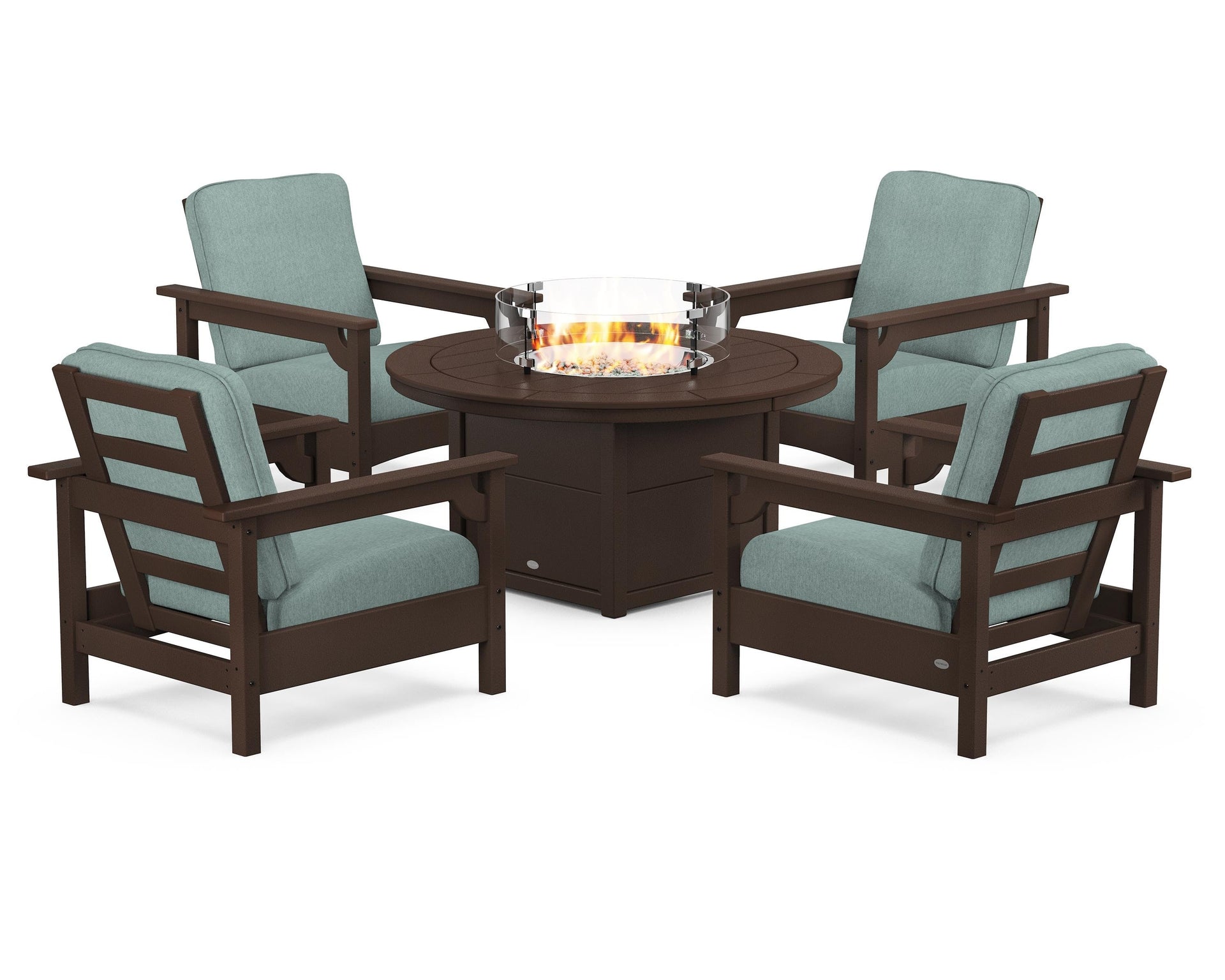 Club 5-Piece Conversation Set with Fire Pit Table