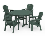 Seashell 5-Piece Round Dining Set with Trestle Legs