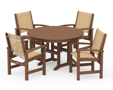 Coastal 5-Piece Round Farmhouse Dining Set