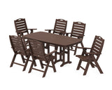 Nautical Folding Highback Chair 7-Piece Dining Set
