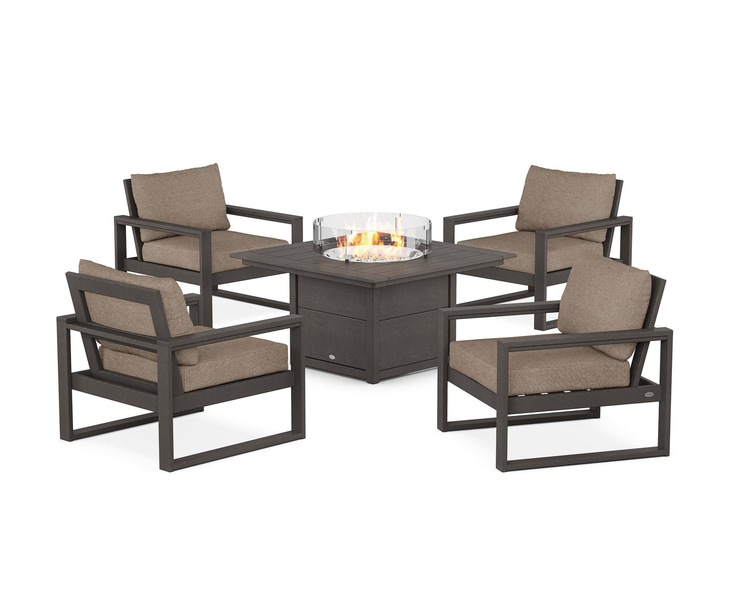 EDGE Sectional 5-Piece Deep Seating Set with Fire Pit Table