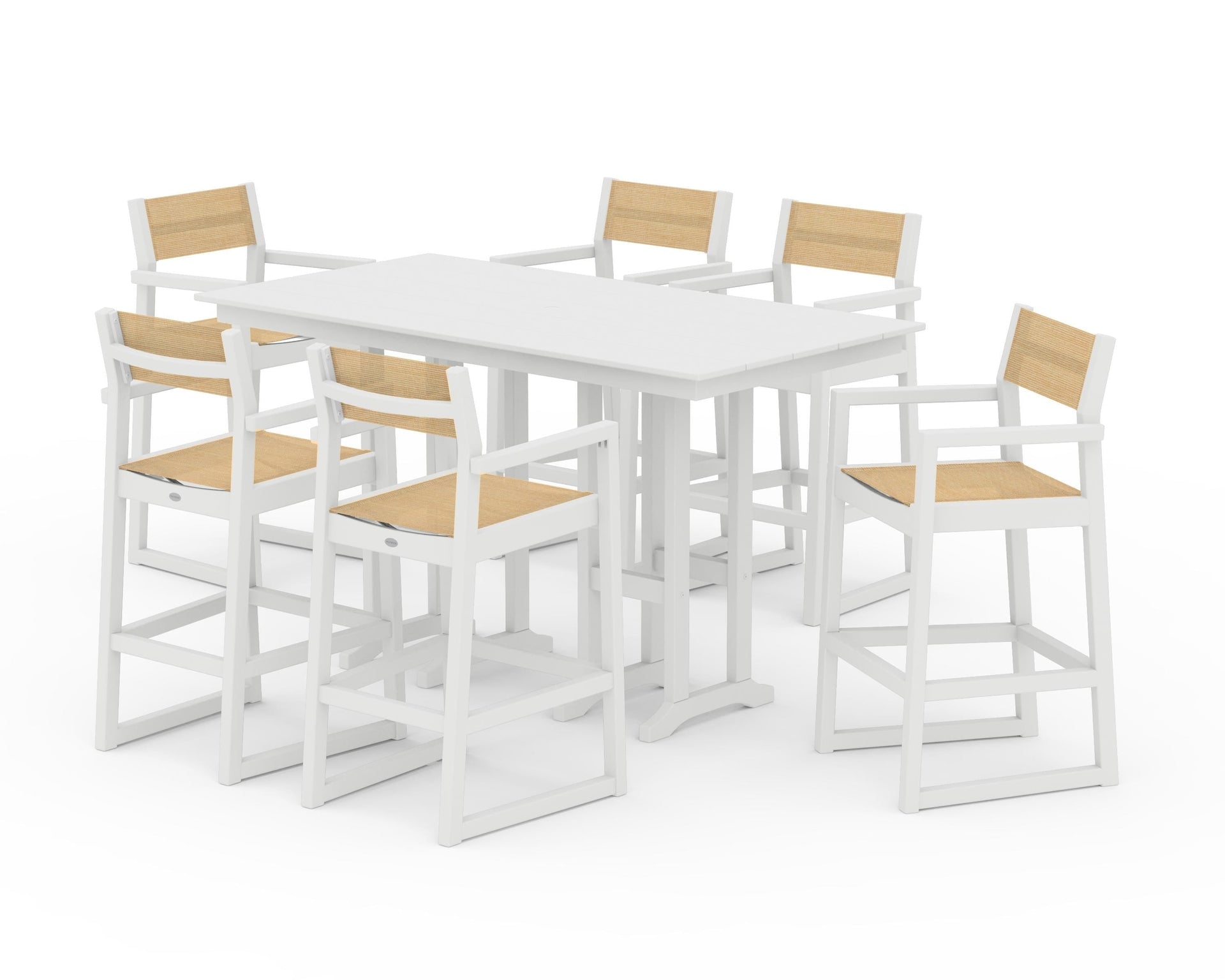 EDGE Sling Arm Chair 7-Piece Farmhouse Bar Set