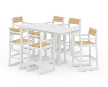 EDGE Sling Arm Chair 7-Piece Farmhouse Bar Set