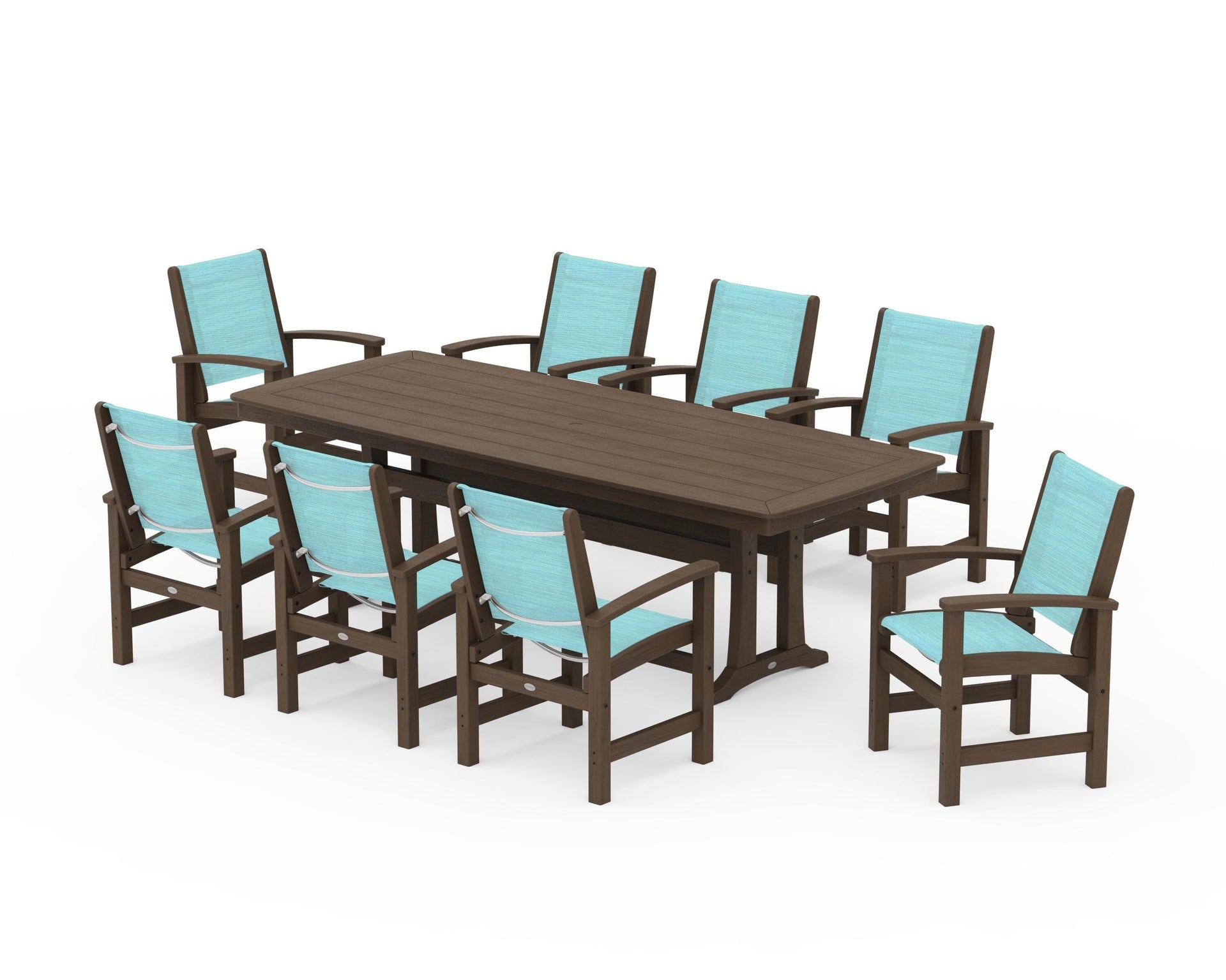 Coastal 9-Piece Dining Set with Trestle Legs