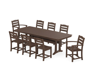 La Casa Café 9-Piece Dining Set with Trestle Legs