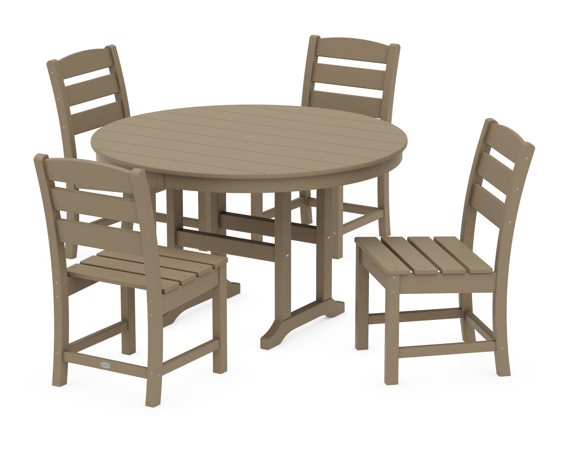 Lakeside 5-Piece Round Farmhouse Side Chair Dining Set