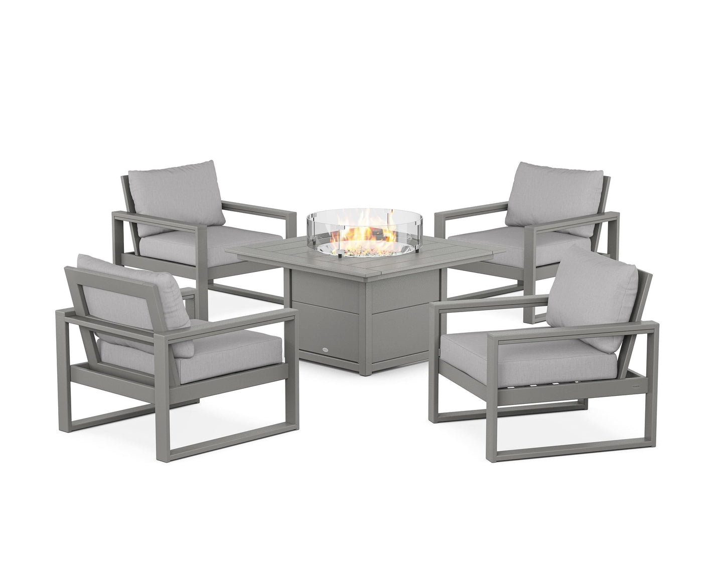 EDGE Sectional 5-Piece Deep Seating Set with Fire Pit Table