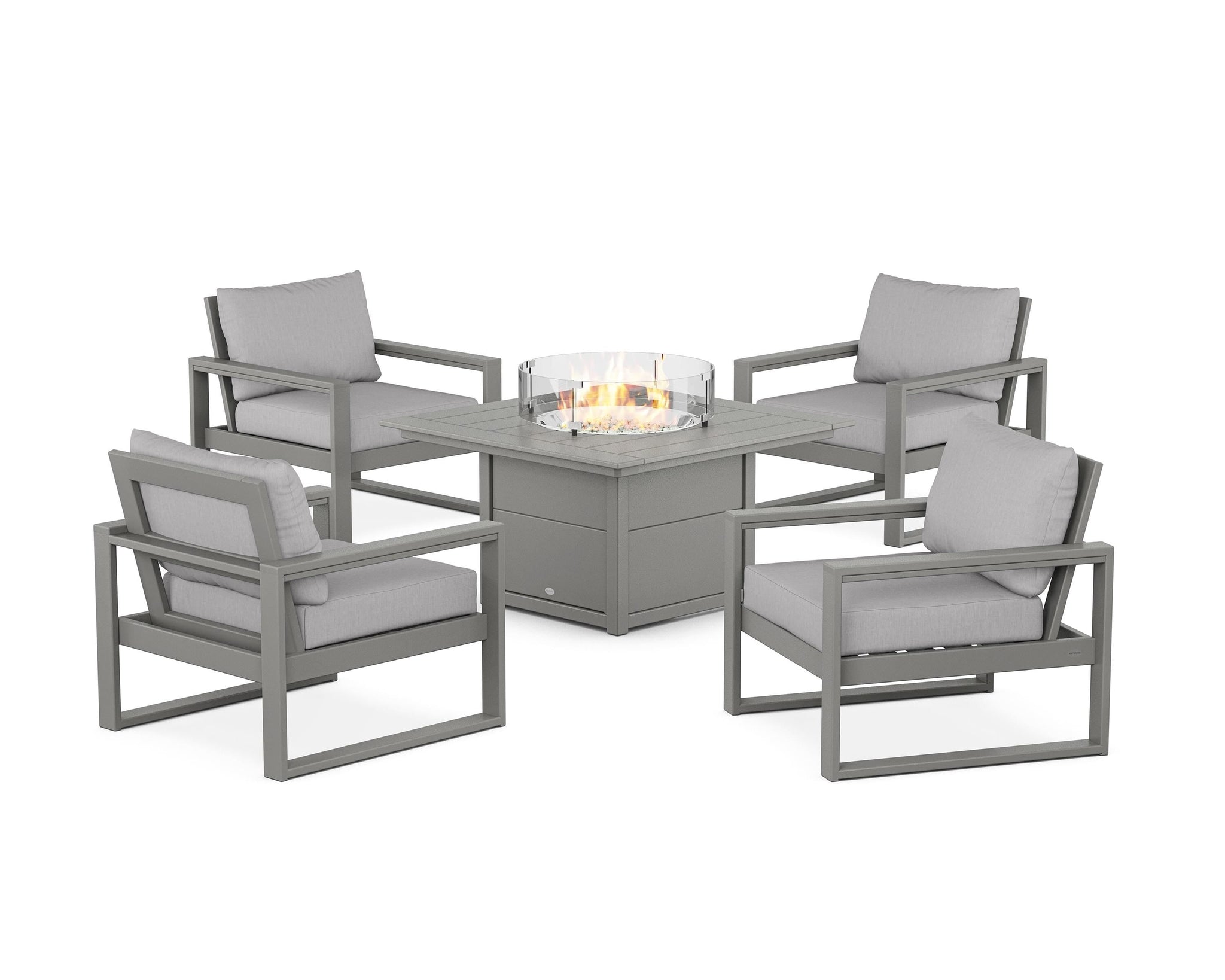 EDGE Sectional 5-Piece Deep Seating Set with Fire Pit Table