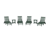 Vineyard 6-Piece Chaise with Wheels Set