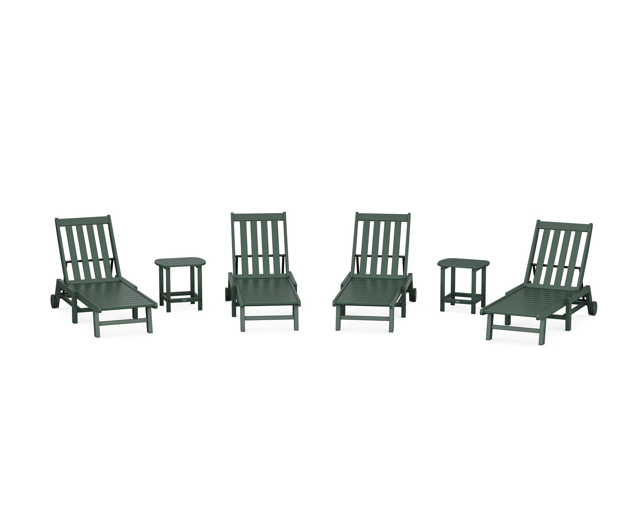 Vineyard 6-Piece Chaise with Wheels Set