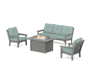 Vineyard Deep Seating Fire Pit Table Set
