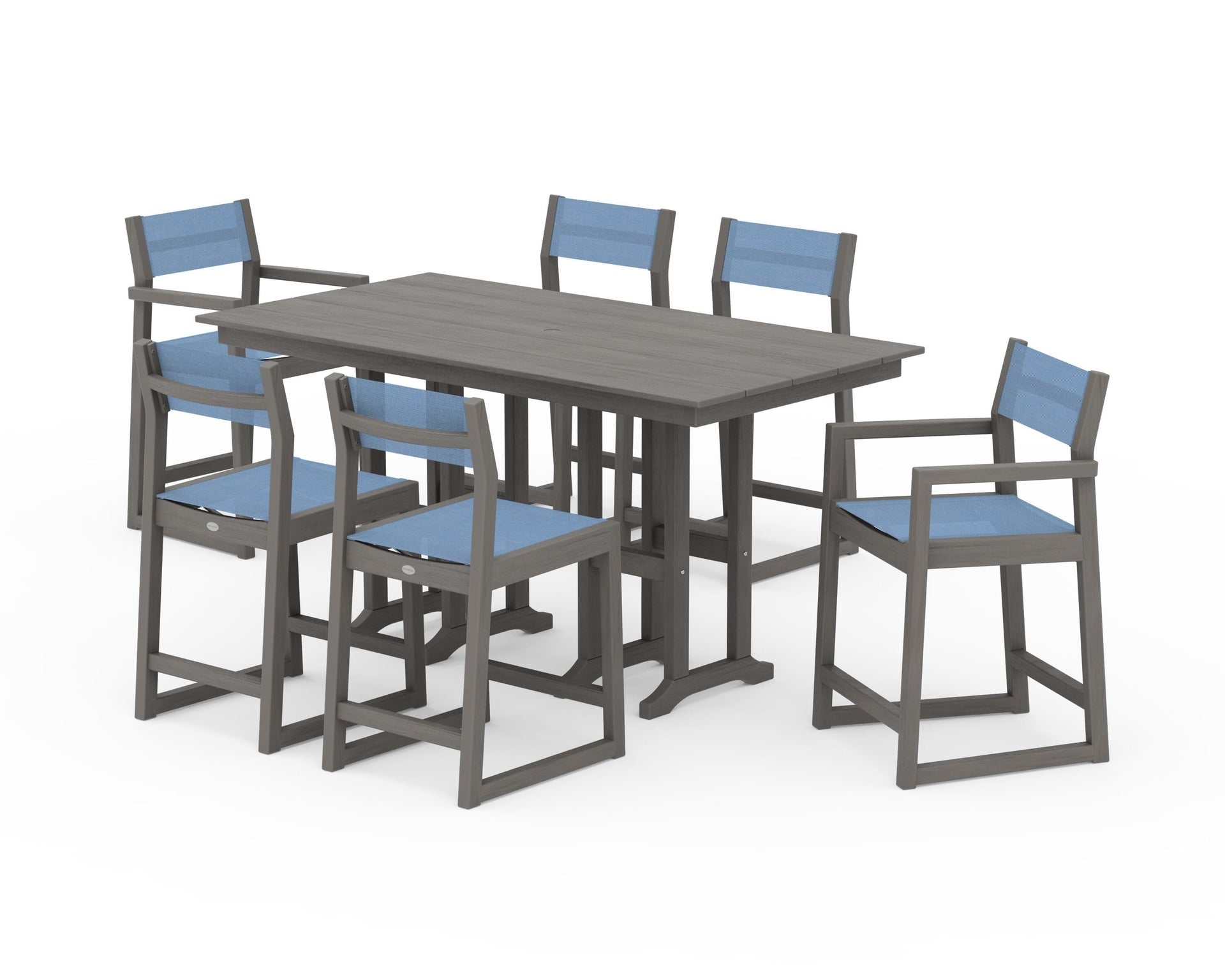 EDGE Sling 7-Piece Farmhouse Counter Set with Trestle Legs