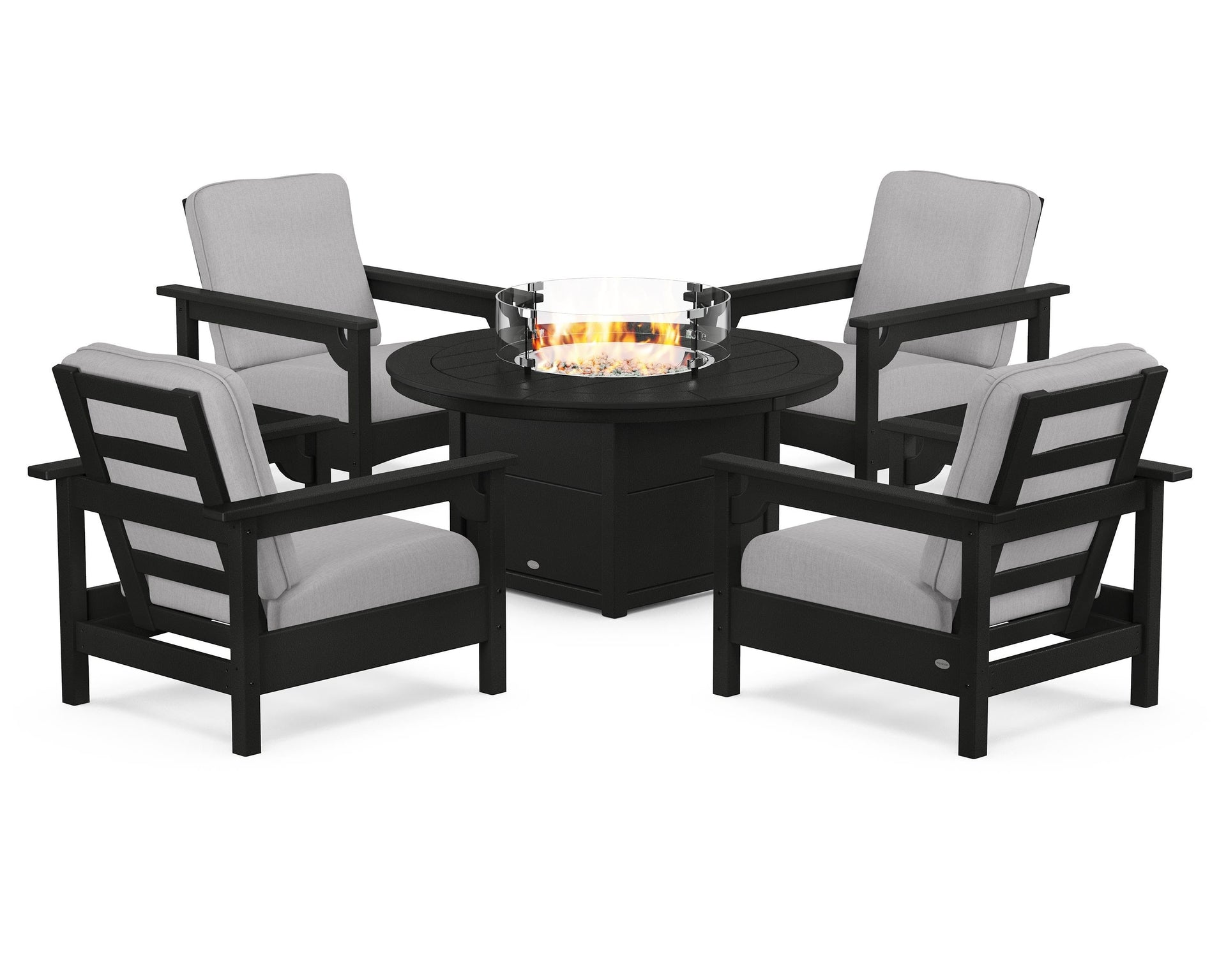 Club 5-Piece Conversation Set with Fire Pit Table