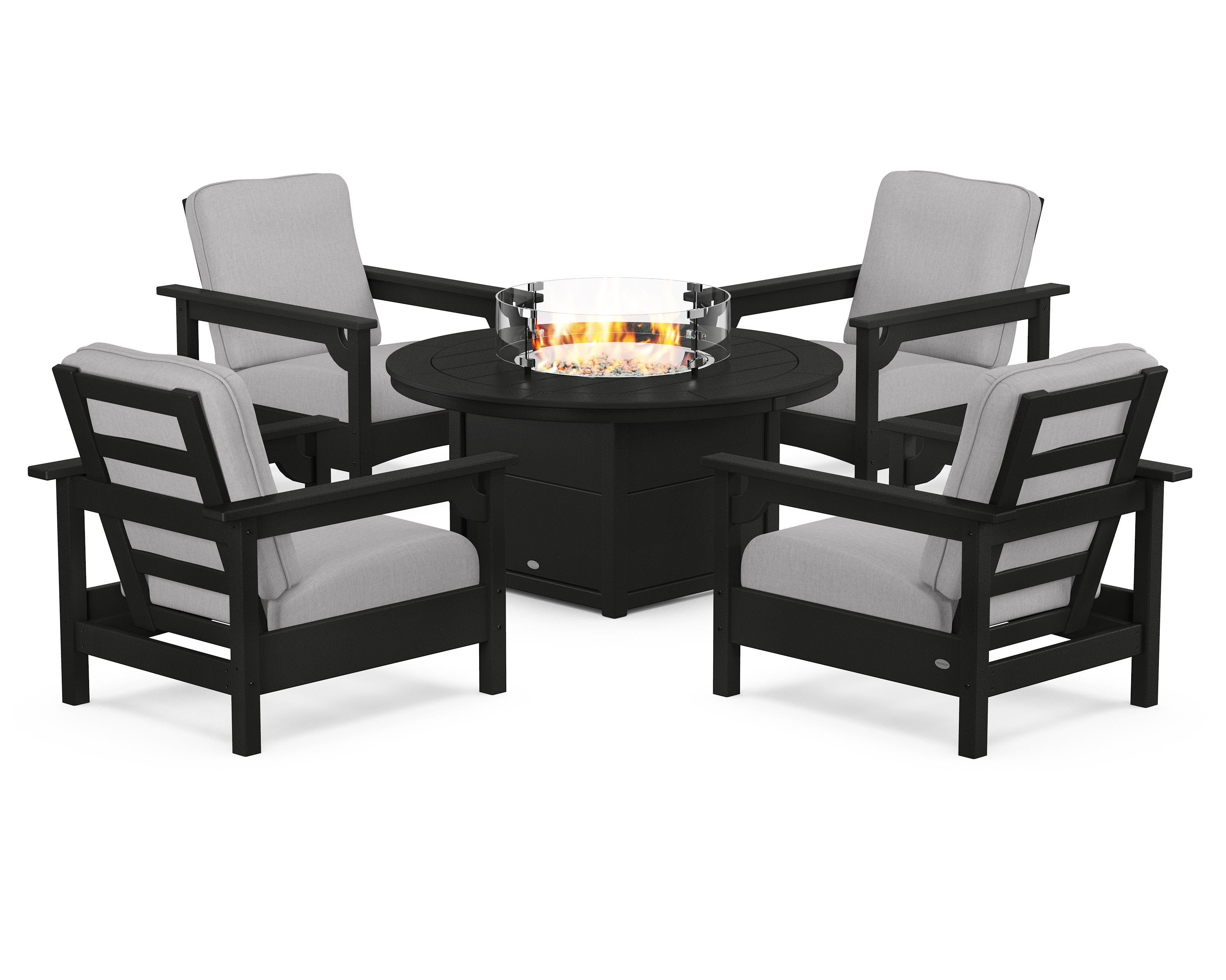 Club 5-Piece Conversation Set with Fire Pit Table
