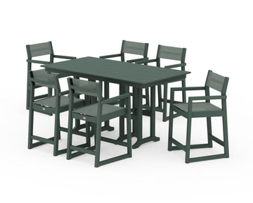 EDGE Sling Arm Chair 7-Piece Farmhouse Counter Set