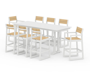 EDGE Sling 9-Piece Farmhouse Bar Set with Trestle Legs