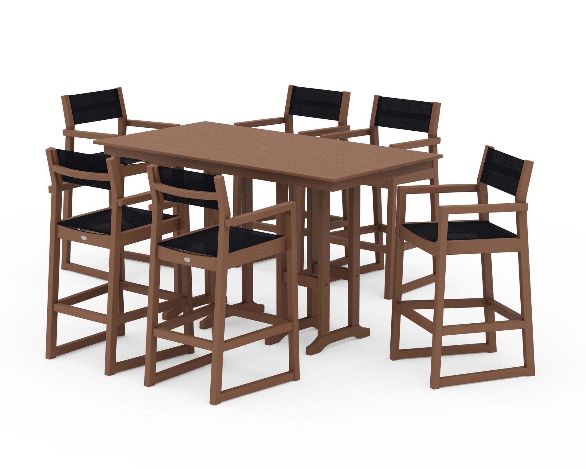 EDGE Sling Arm Chair 7-Piece Farmhouse Bar Set
