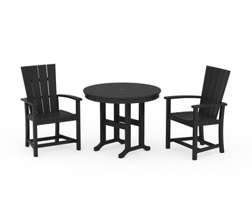 Quattro 3-Piece Round Farmhouse Dining Set