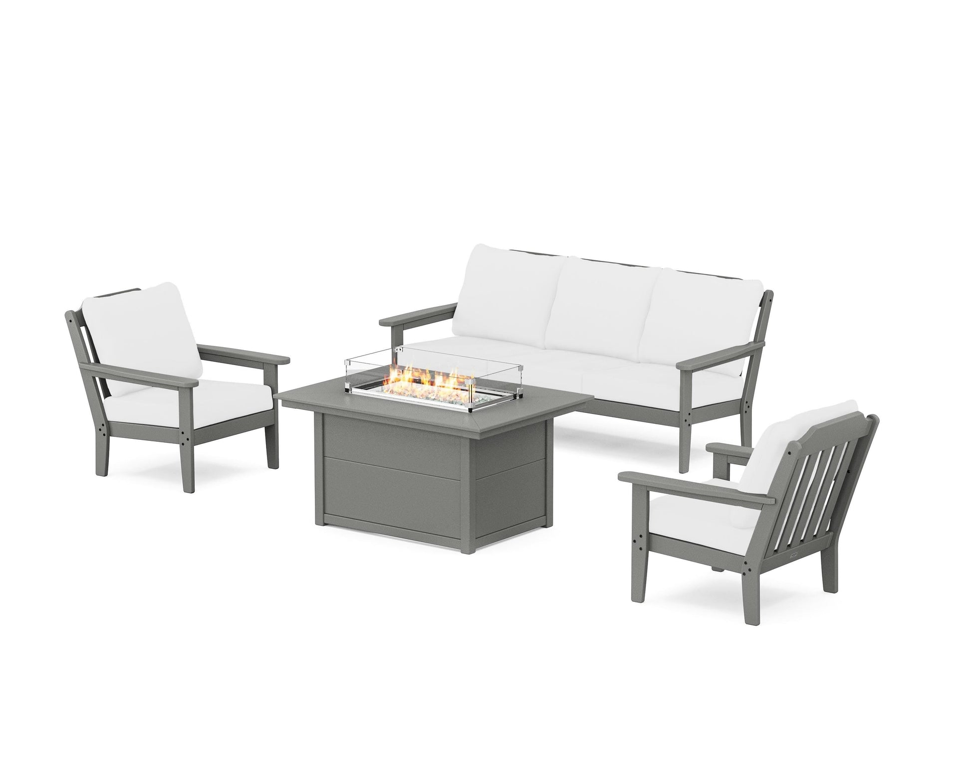 Cottage Deep Seating Fire Pit Table Set