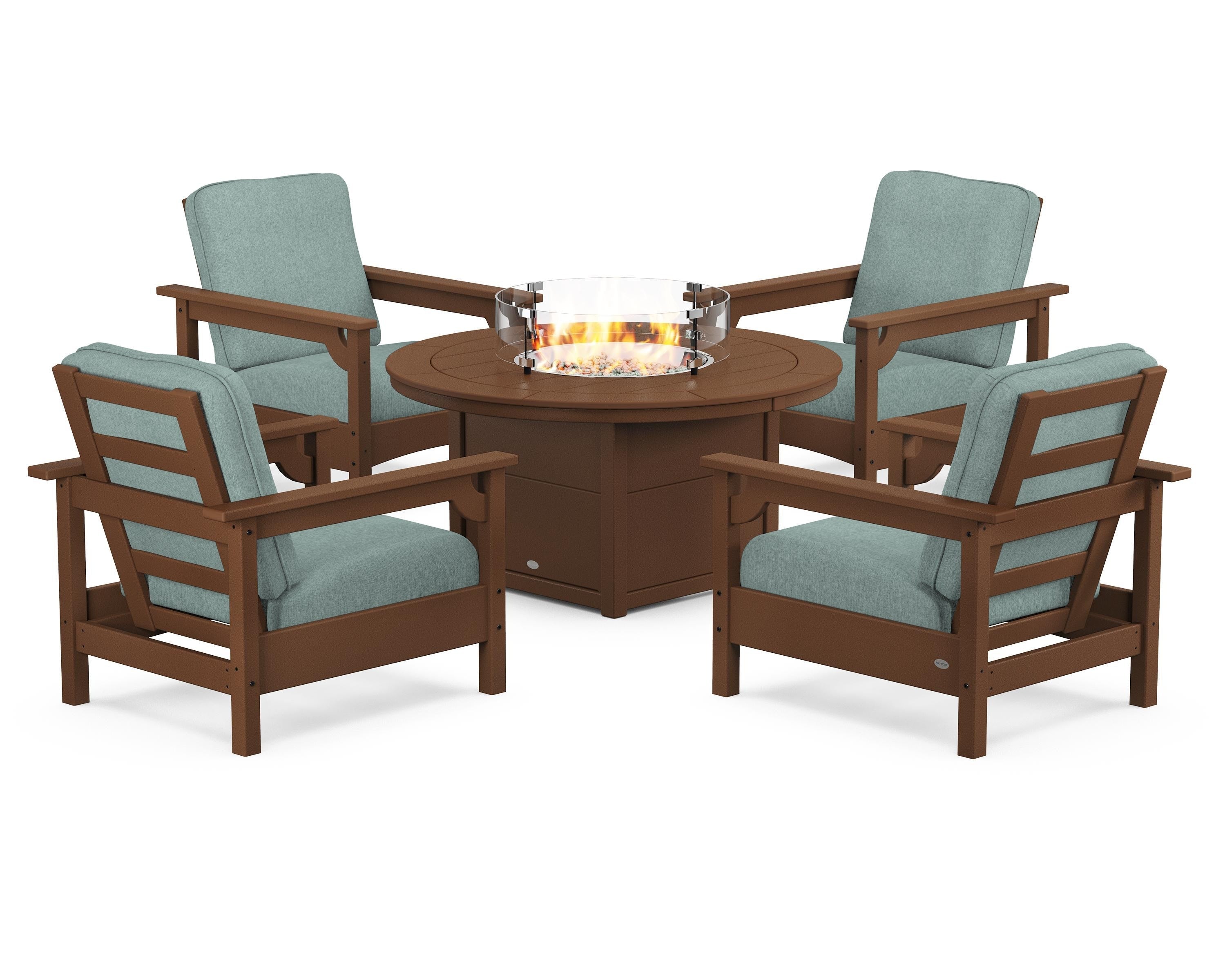 Club 5-Piece Conversation Set with Fire Pit Table