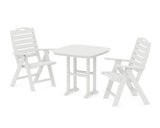 Nautical Folding Highback Chair 3-Piece Dining Set