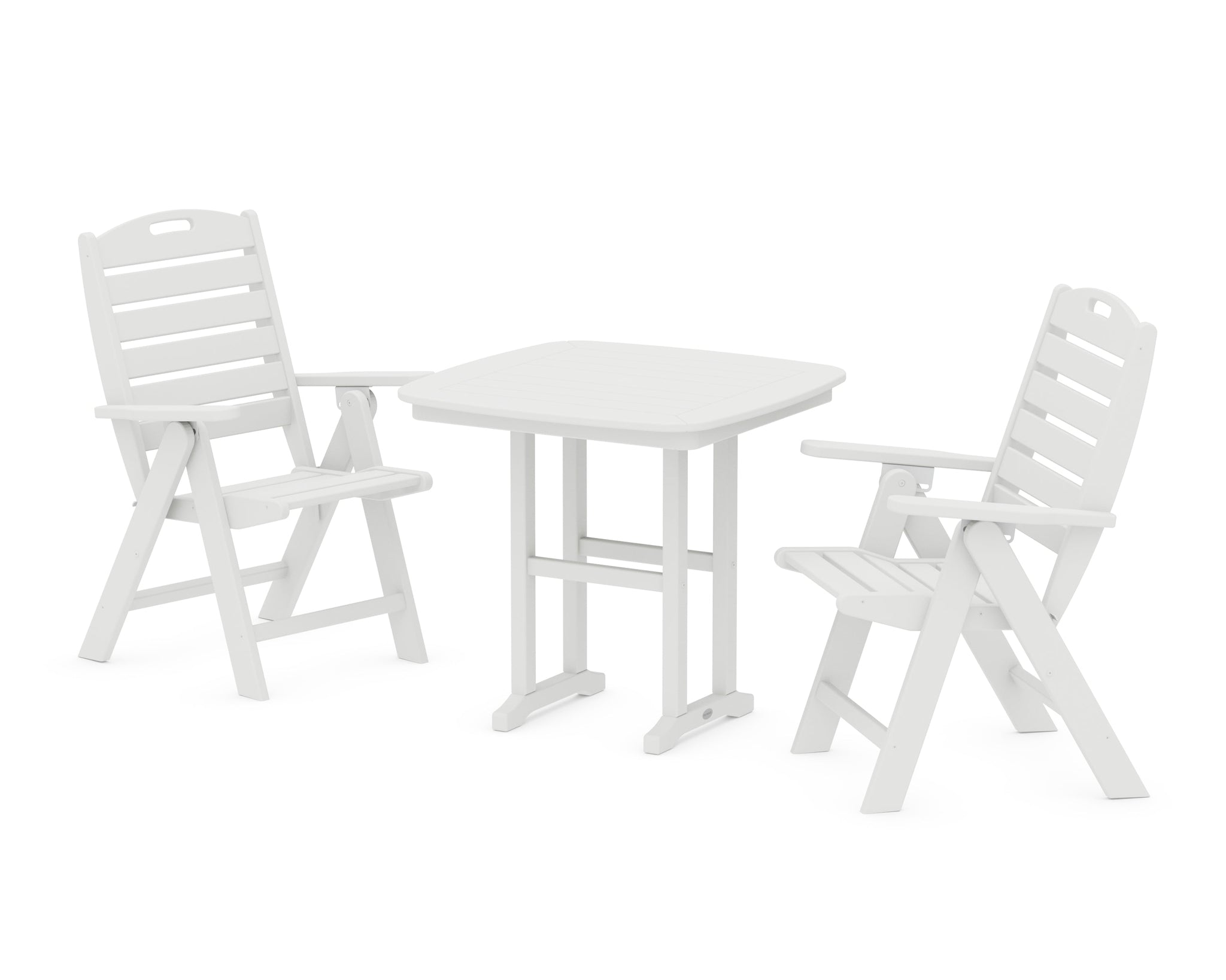 Nautical Folding Highback Chair 3-Piece Dining Set