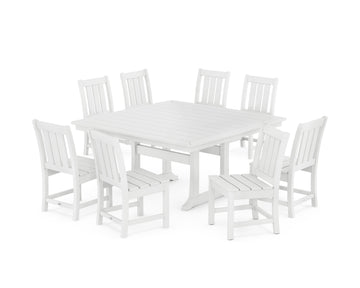 Oxford Side Chair 9-Piece Square Dining Set with Trestle Legs