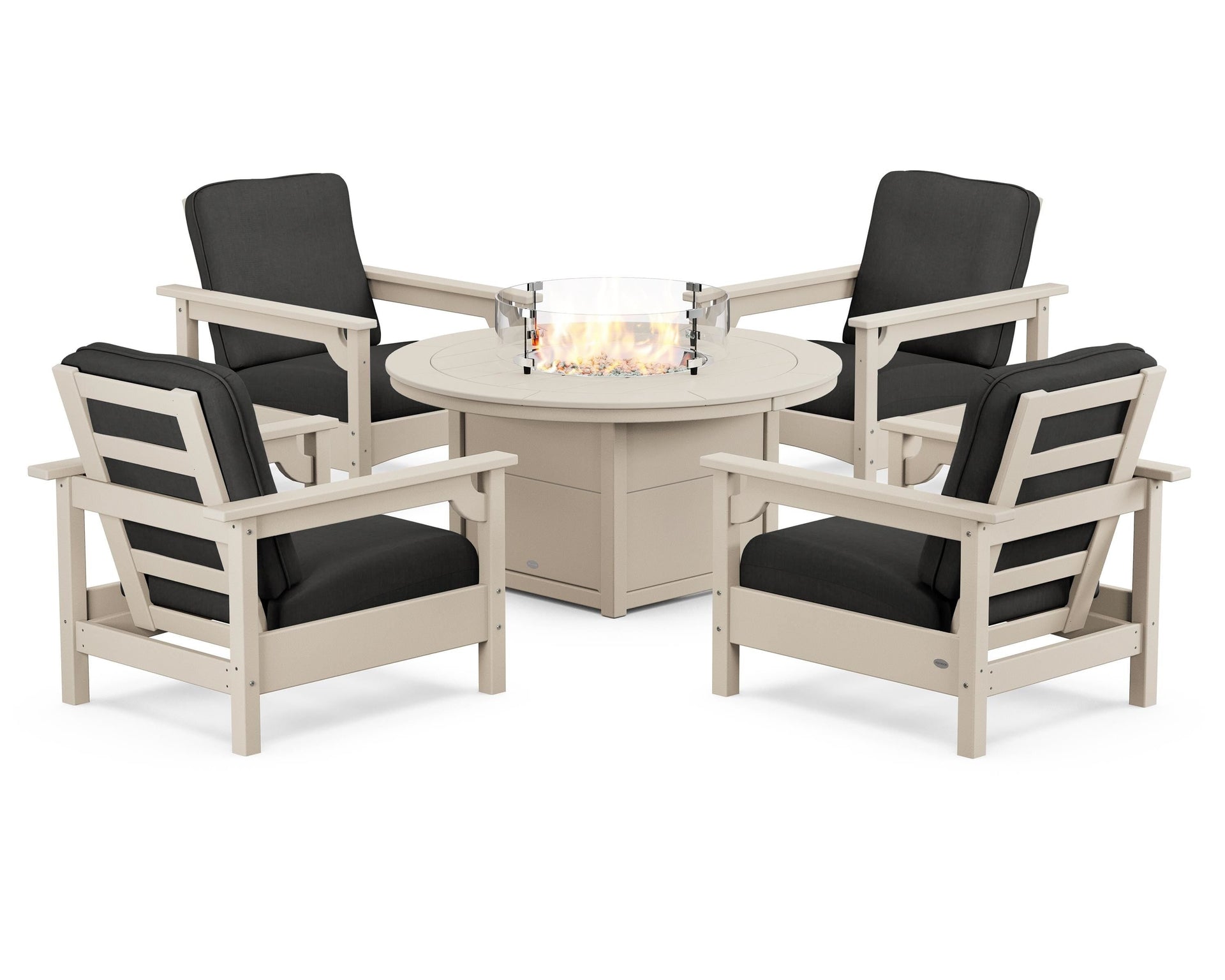 Club 5-Piece Conversation Set with Fire Pit Table