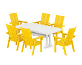 Modern Curveback Adirondack 7-Piece Dining Set with Trestle Legs