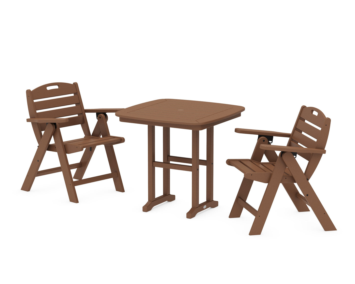 Nautical Folding Lowback Chair 3-Piece Dining Set