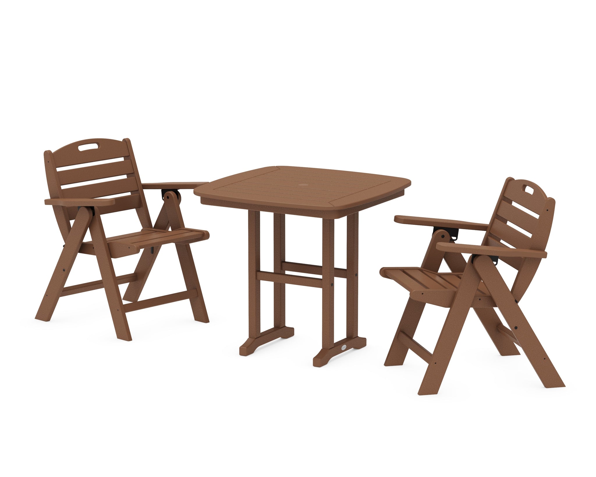 Nautical Folding Lowback Chair 3-Piece Dining Set