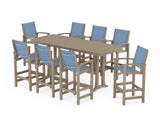 Coastal 9-Piece Bar Set with Trestle Legs