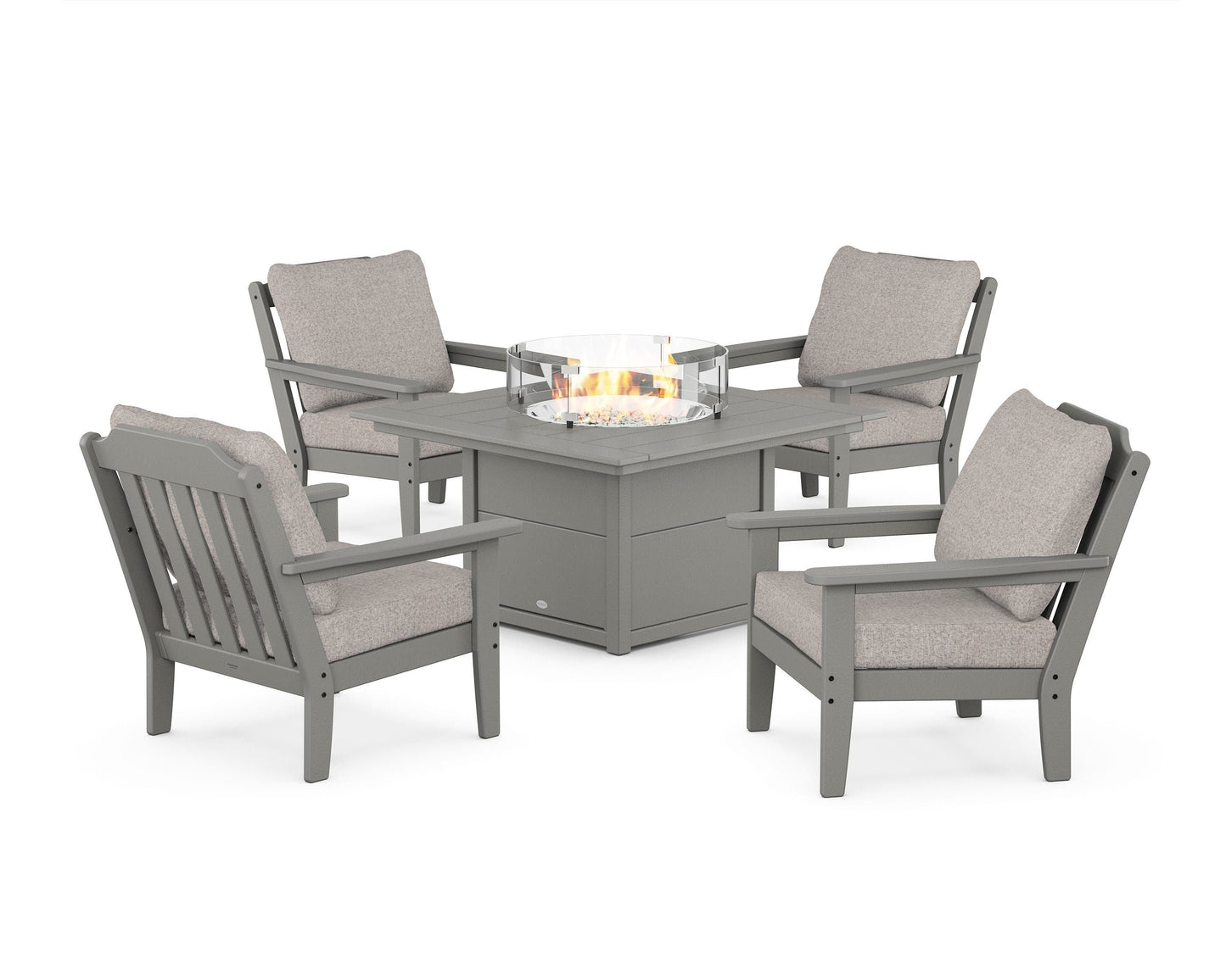Cottage 5-Piece Deep Seating Set with Fire Pit Table