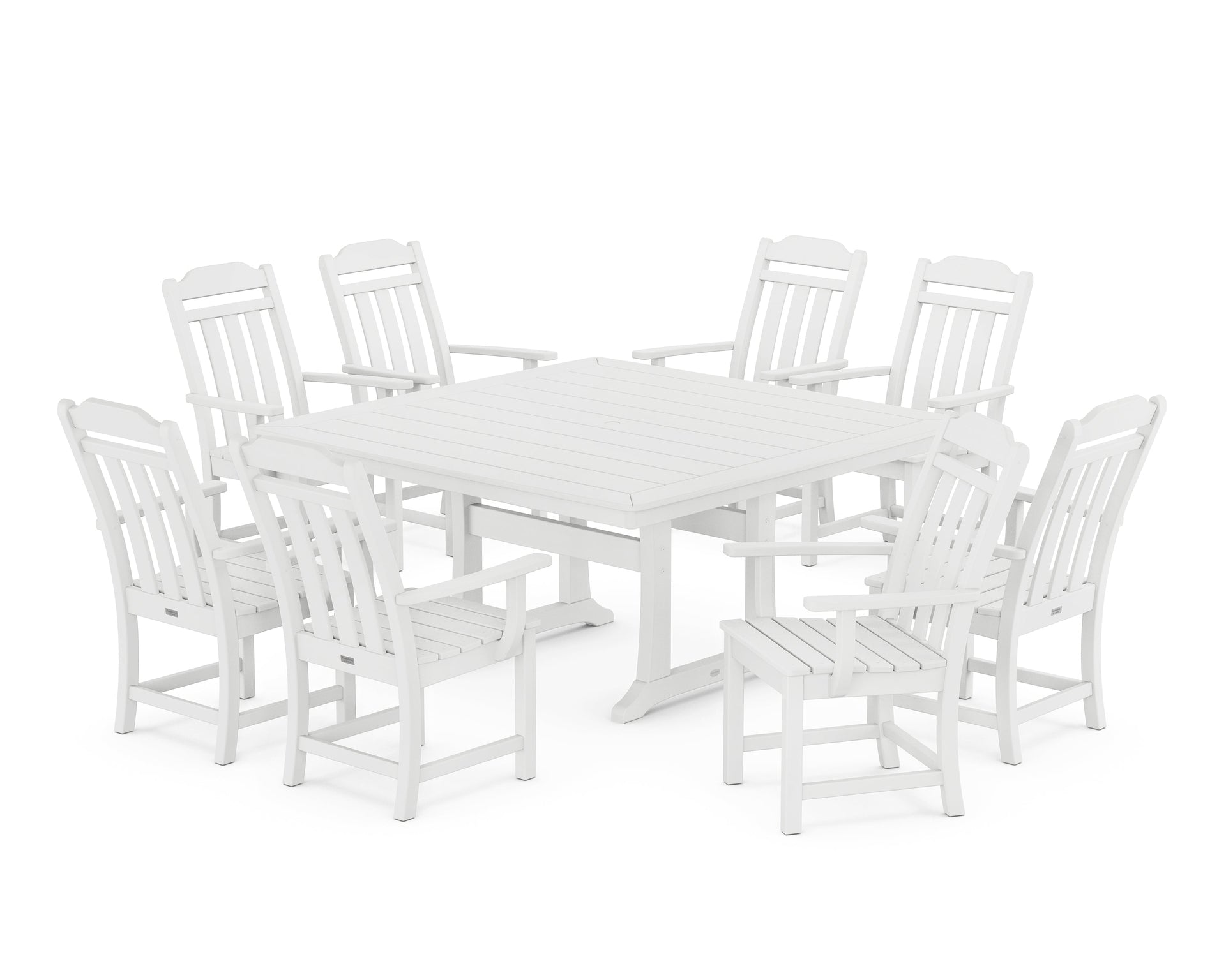 Cottage 9-Piece Square Dining Set with Trestle Legs