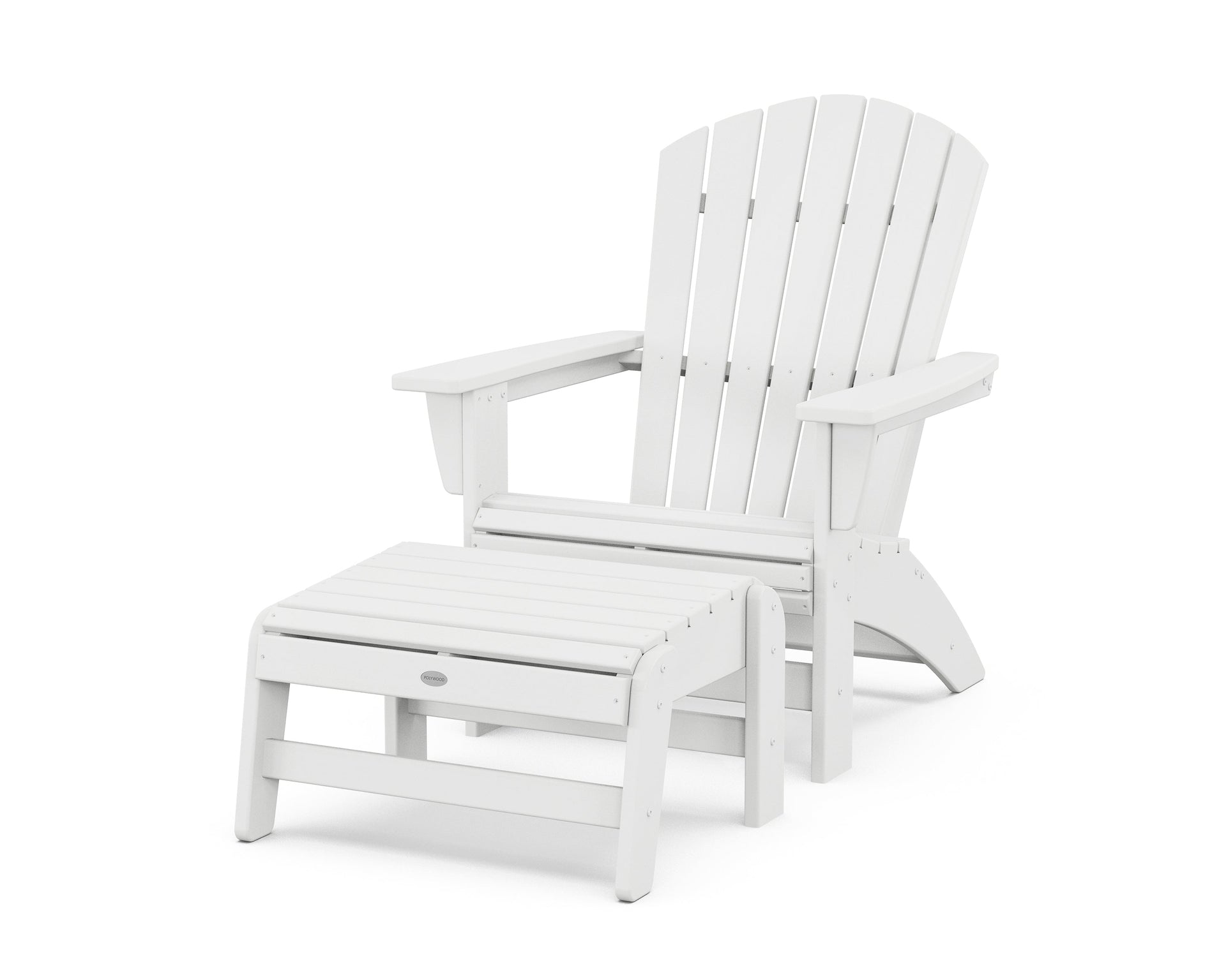 Nautical Grand Adirondack Chair with Ottoman