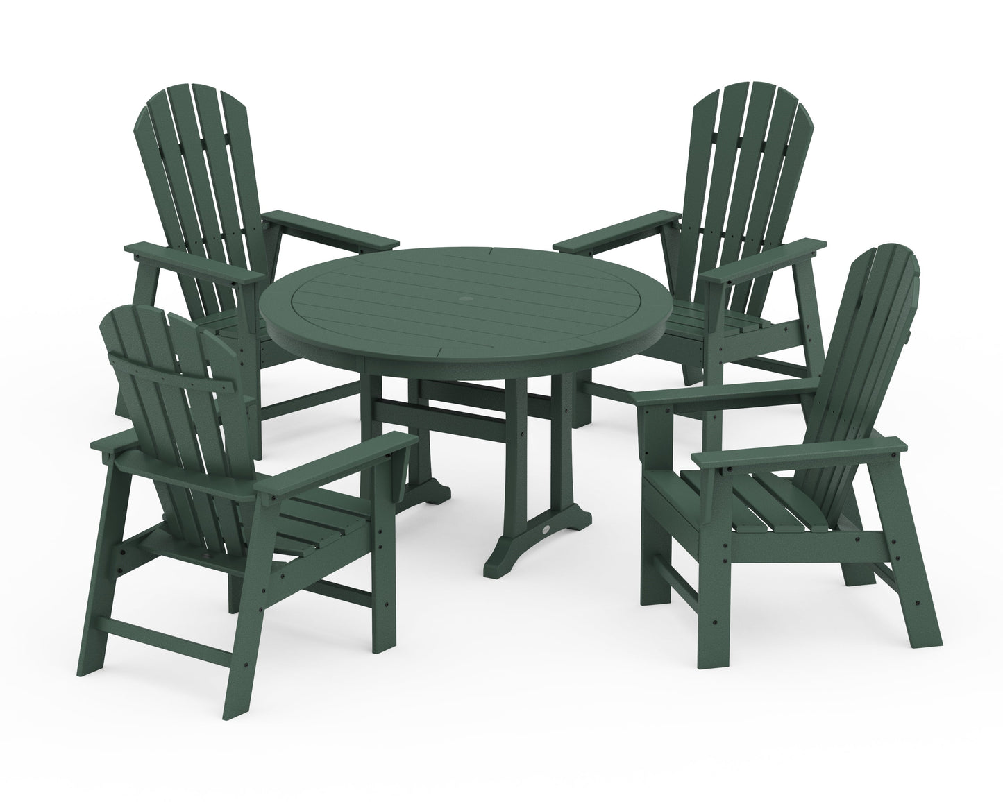 South Beach 5-Piece Round Dining Set with Trestle Legs