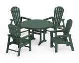 South Beach 5-Piece Round Dining Set with Trestle Legs
