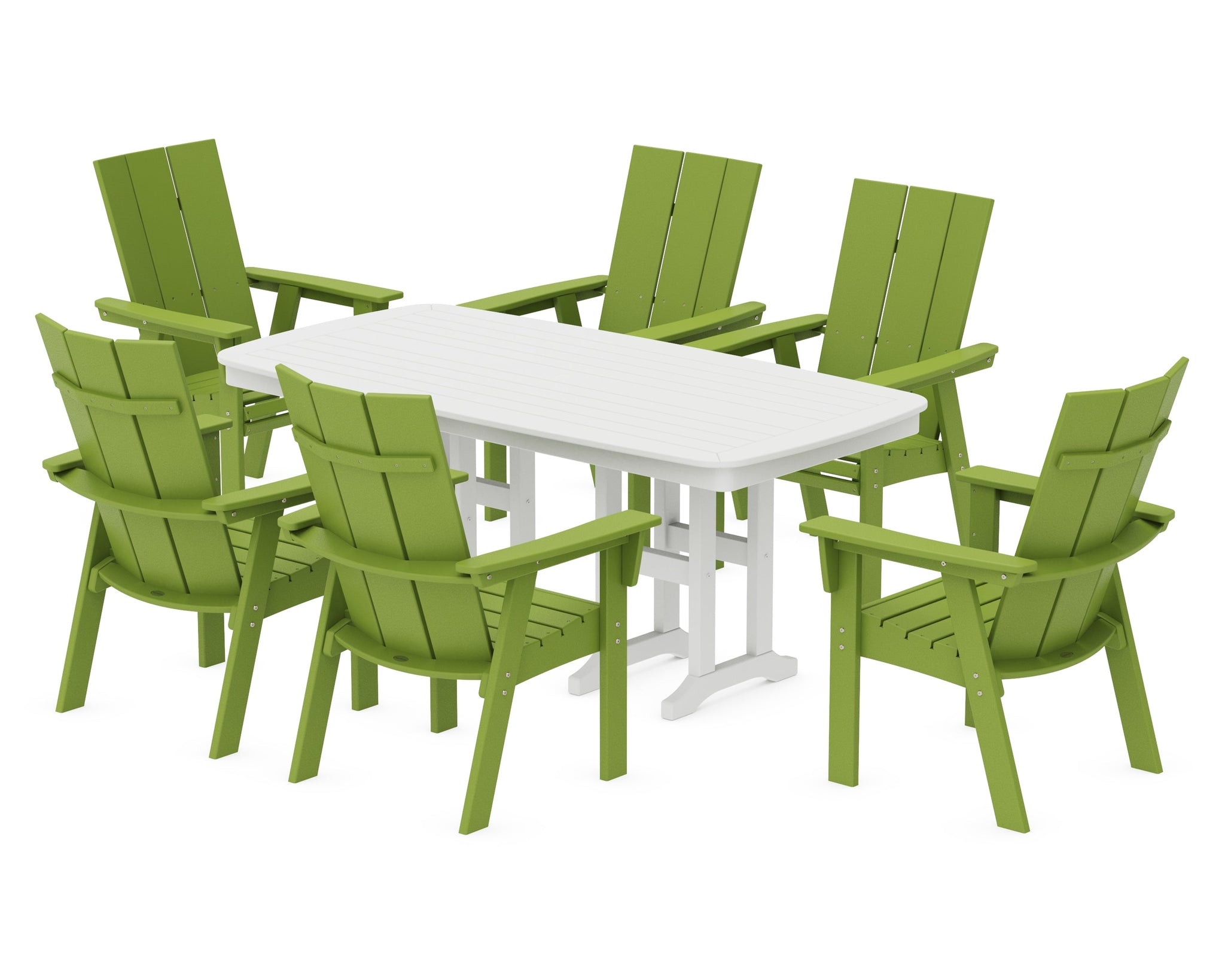 Modern Curveback Adirondack 7-Piece Dining Set