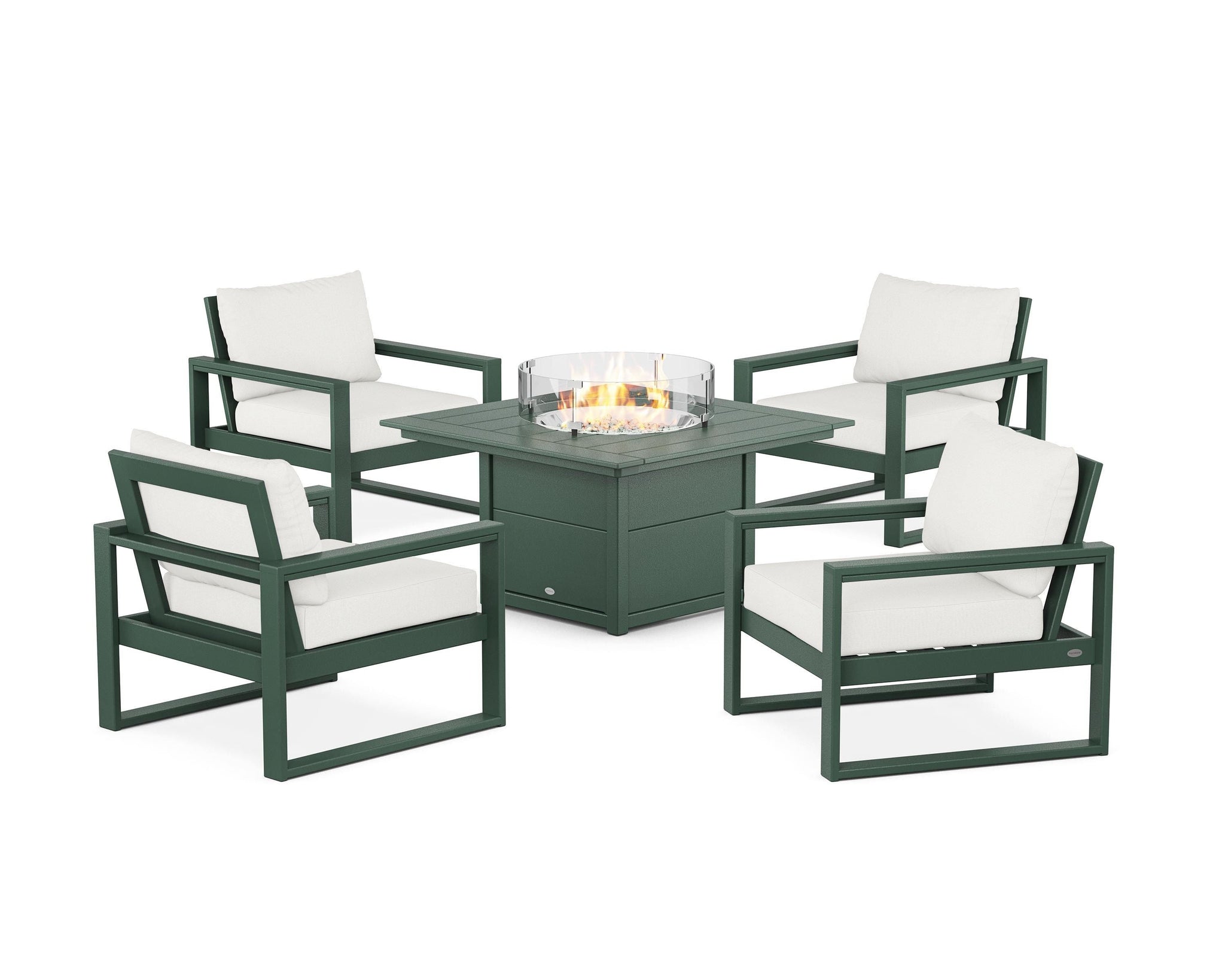 EDGE Sectional 5-Piece Deep Seating Set with Fire Pit Table
