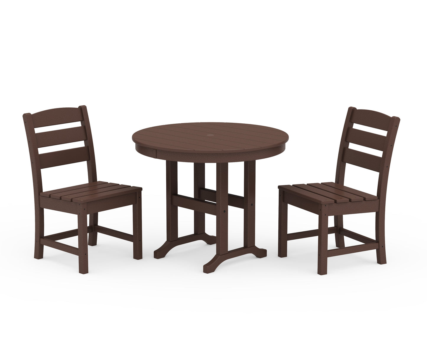 Lakeside Side Chair 3-Piece Round Dining Set