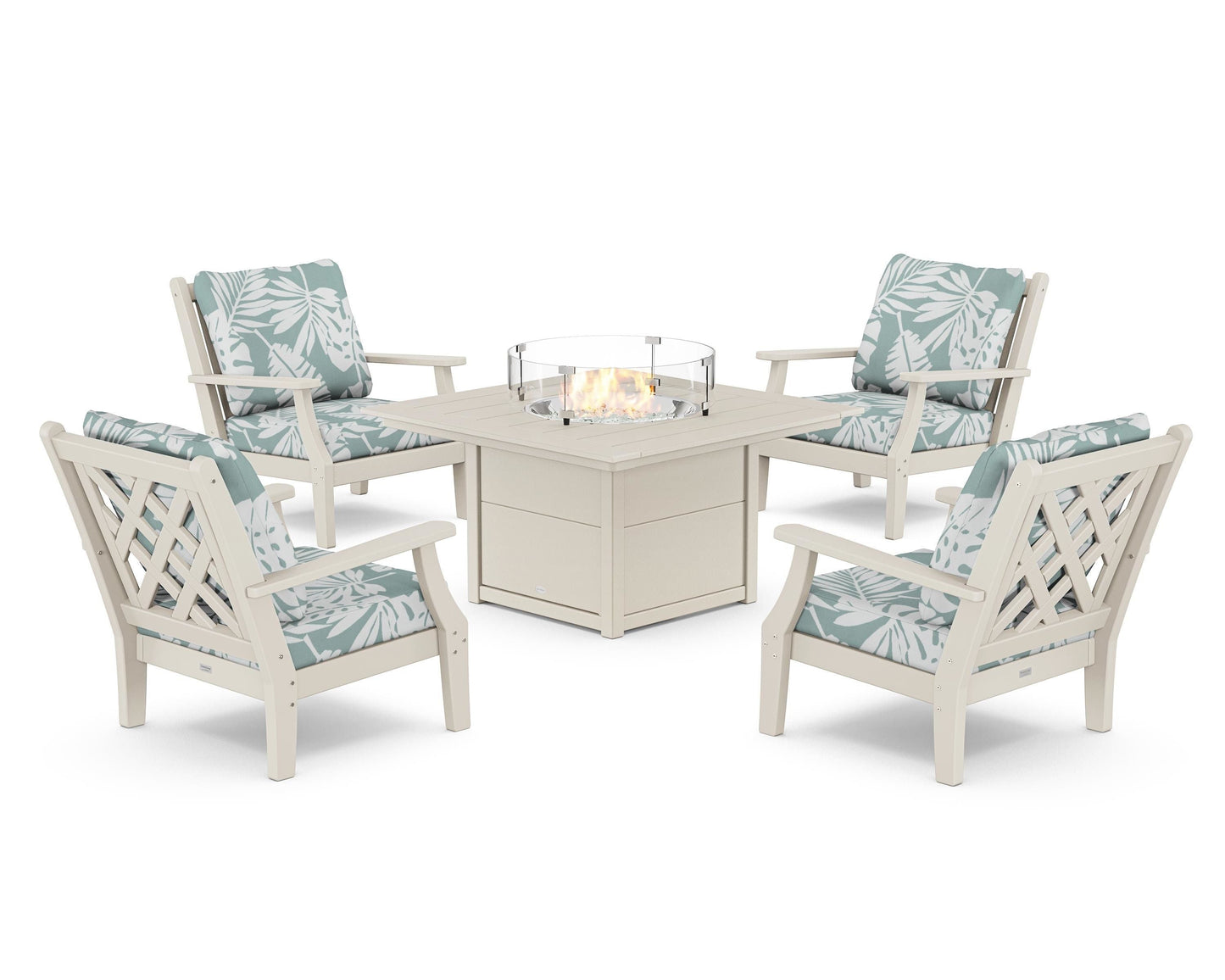 Wovendale 5-Piece Deep Seating Set with Fire Pit Table
