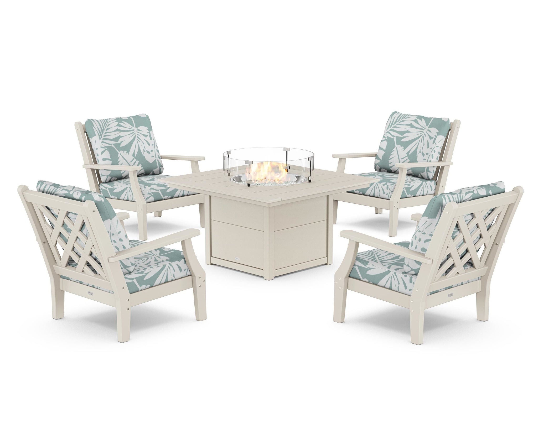 Wovendale 5-Piece Deep Seating Set with Fire Pit Table